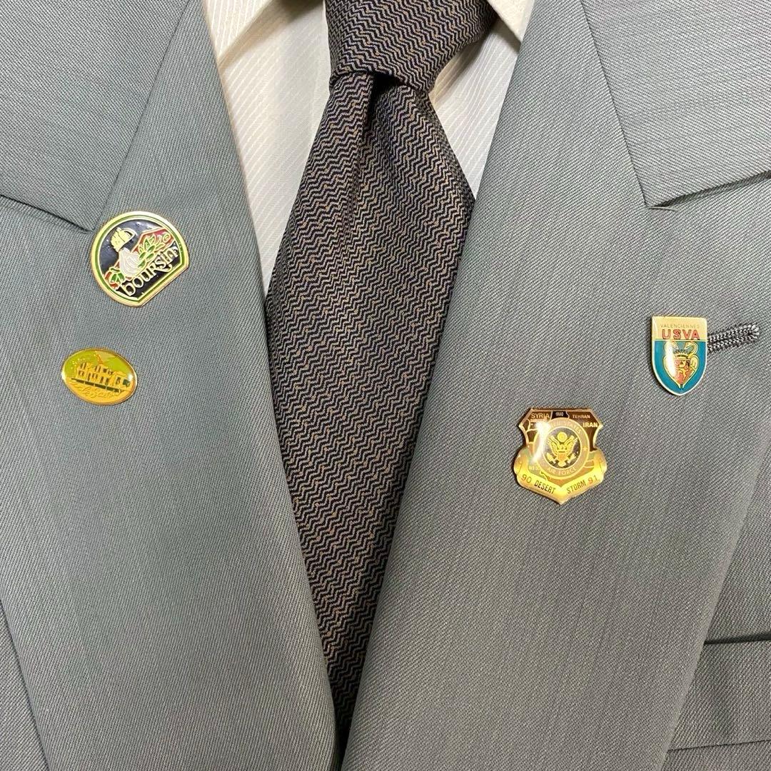 【vintage】セットアップ　スーツ　ダブル　５点セット　希少カラー　ピンズ