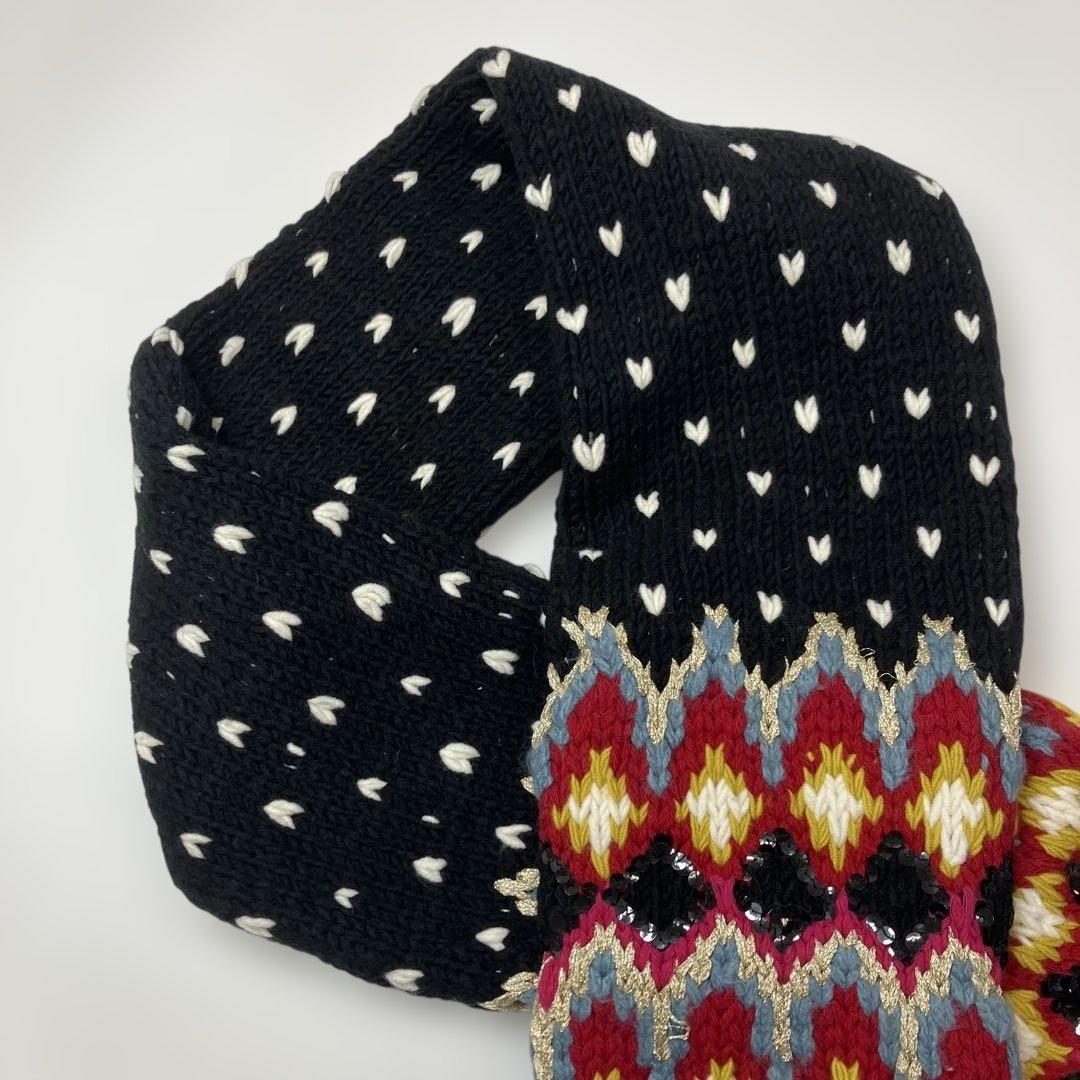 ピンクハウス×KEITA MARUYAMAコラボ 黒 ハンドニット マフラー