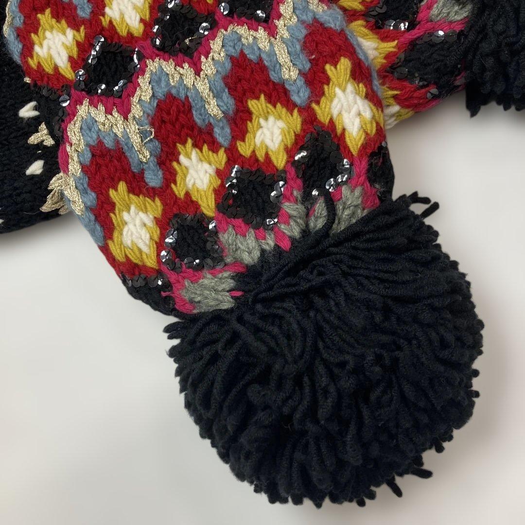 ピンクハウス×KEITA MARUYAMAコラボ 黒 ハンドニット マフラー