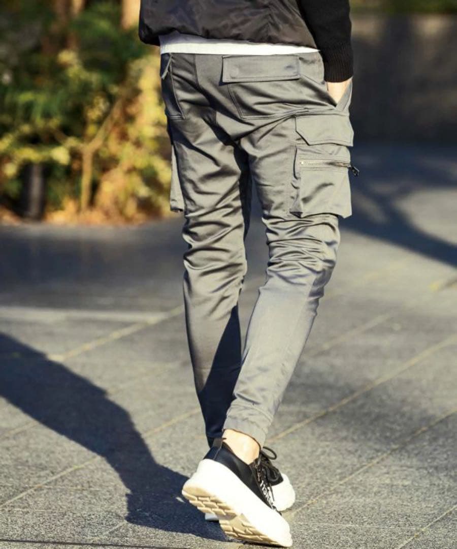 1PIU1UGUALE3 RELAXスリムシルエット カーゴパンツ グレー S