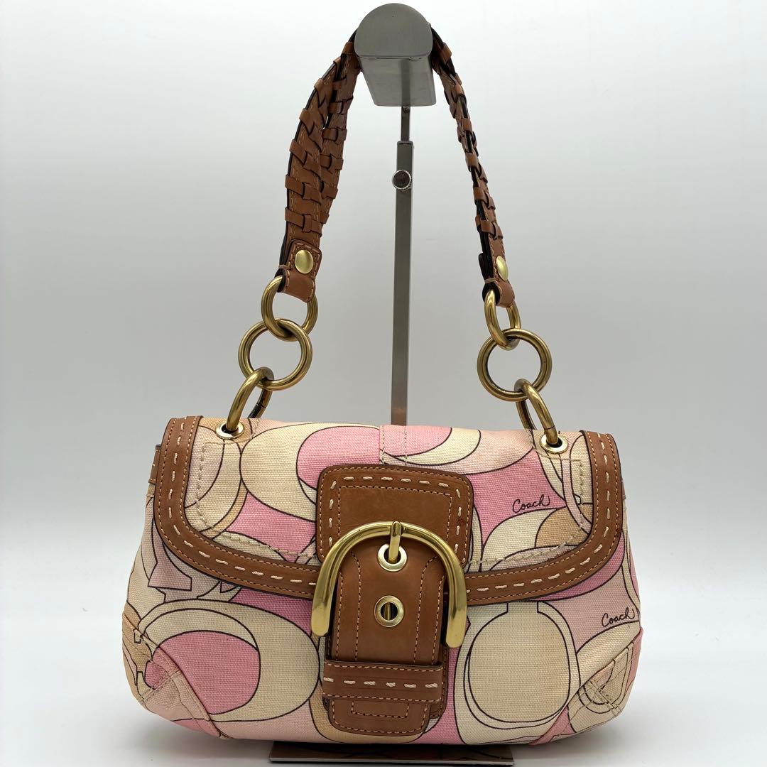 希少 COACH コーチ　マルチカラー　ワンショルダーバッグ　ソーホー