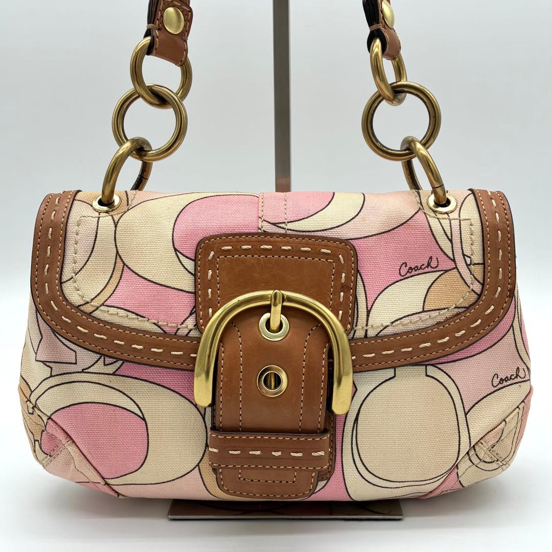 希少 COACH コーチ　マルチカラー　ワンショルダーバッグ　ソーホー