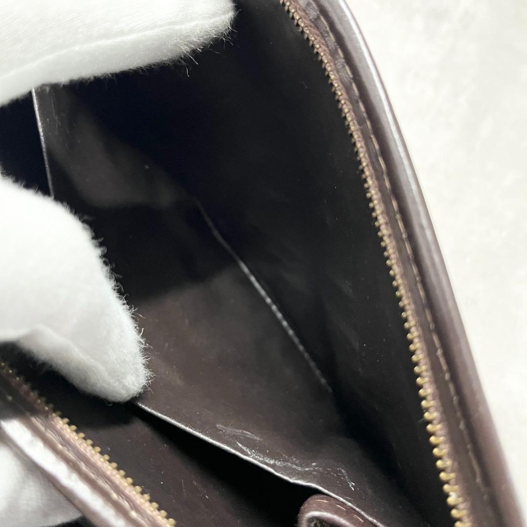 FENDI ポーチ　ズッカ　ナイロンキャンバス　ブラウン セカンドバッグ　レザー