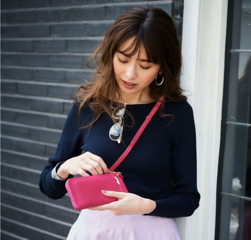 ATAO アタオ　バティ　バッグにもなる長財布　マゼンタ