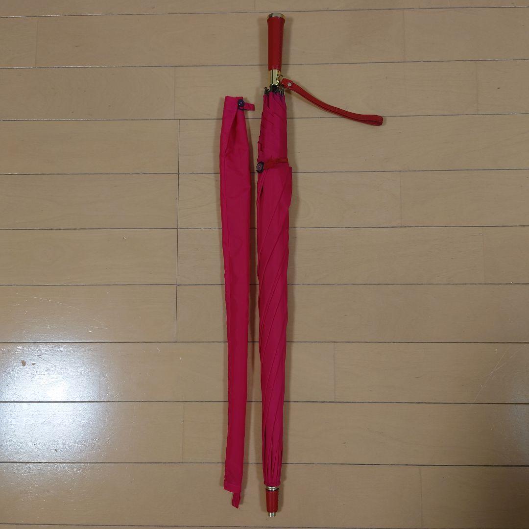 英国製高級傘FOX UMBRELLAS フォックスアンブレラレッド〜ピンク長傘