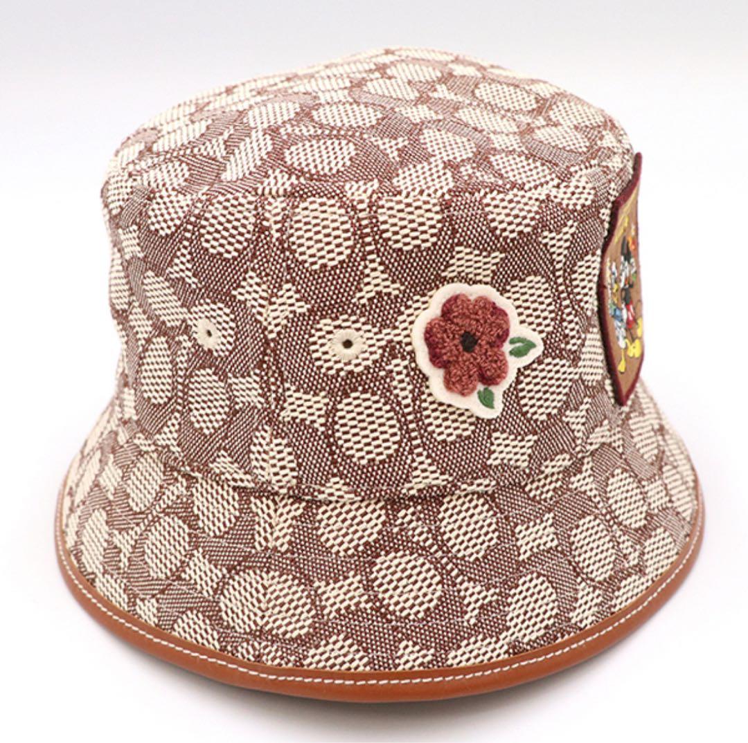 コーチ COACH バケットハット ブラウン系 シグネチャー×ミッキー 保存袋