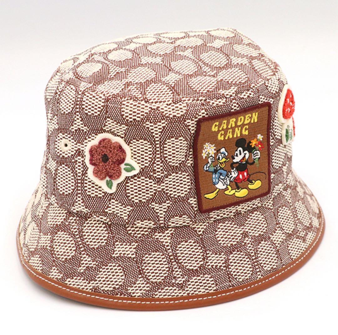コーチ COACH バケットハット ブラウン系 シグネチャー×ミッキー 保存袋