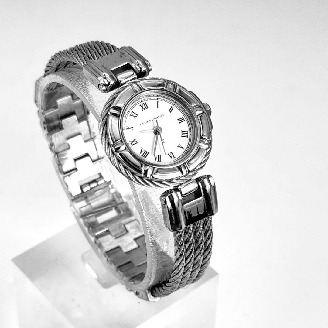 美品✨　フィリップ・シャリオール ケルティック　シルバー　白文字盤　腕時計