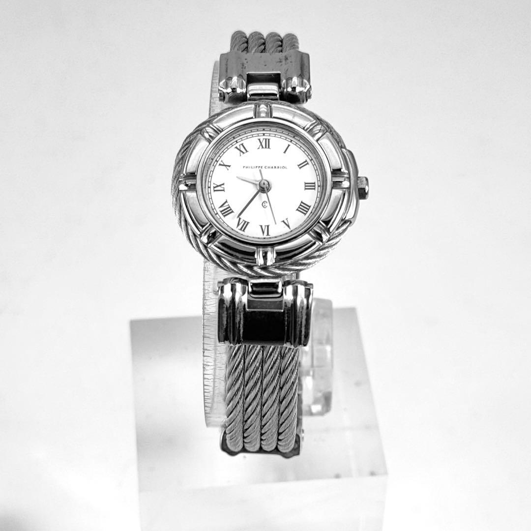 美品✨　フィリップ・シャリオール ケルティック　シルバー　白文字盤　腕時計