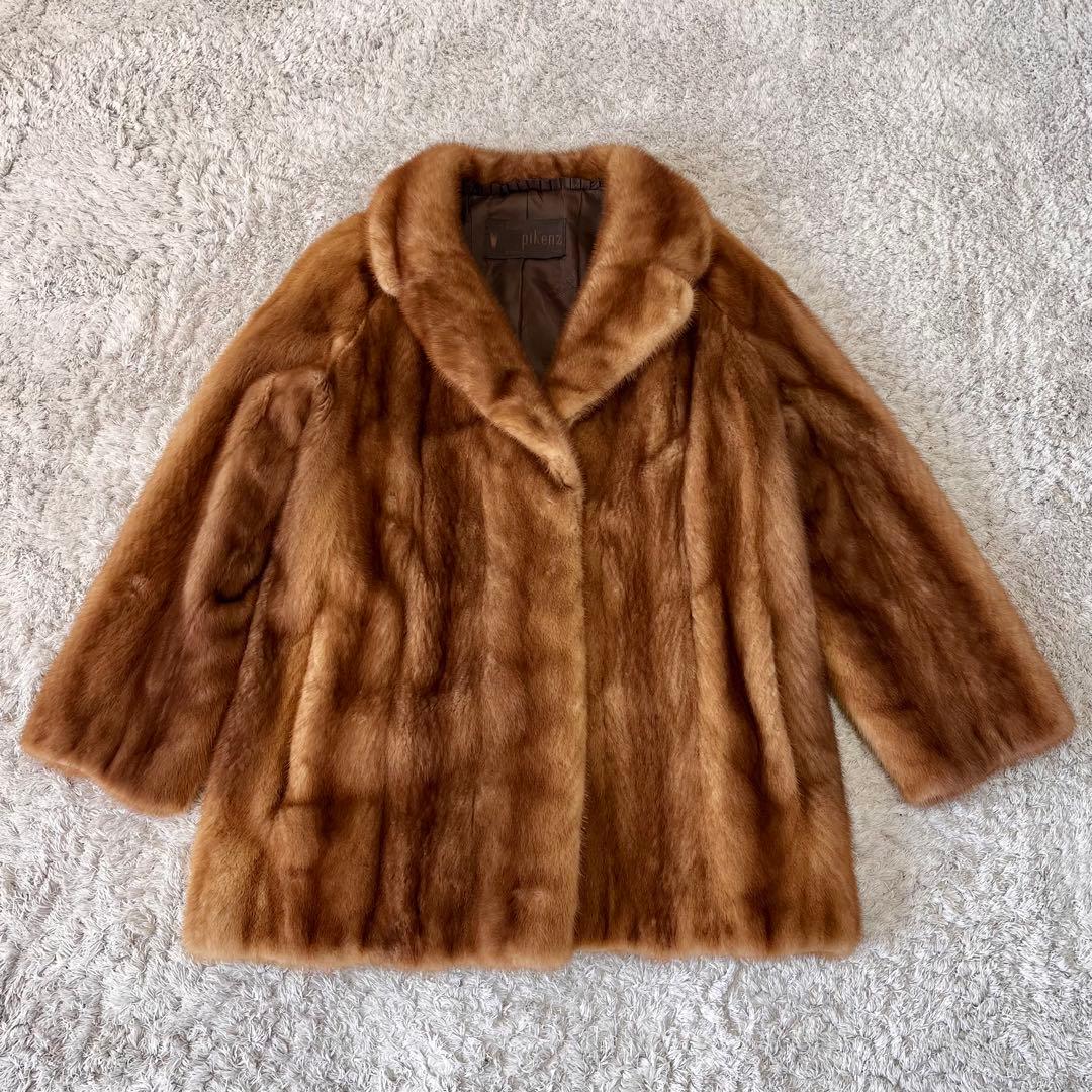 デミバフミンク ミンク 艶 柔らか 女優襟 ファーコート 本毛皮