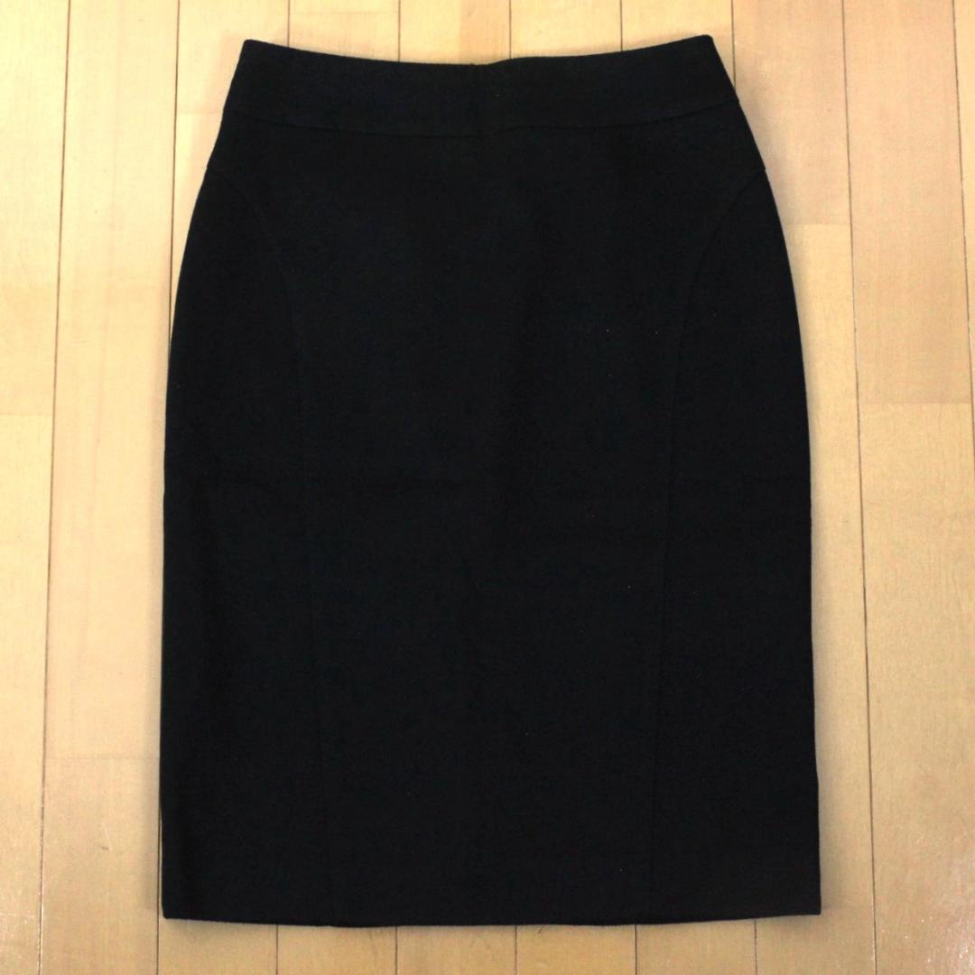 イネド スカートスーツ 7 カシミヤ100% S 黒 08★未使用に近い極美品★