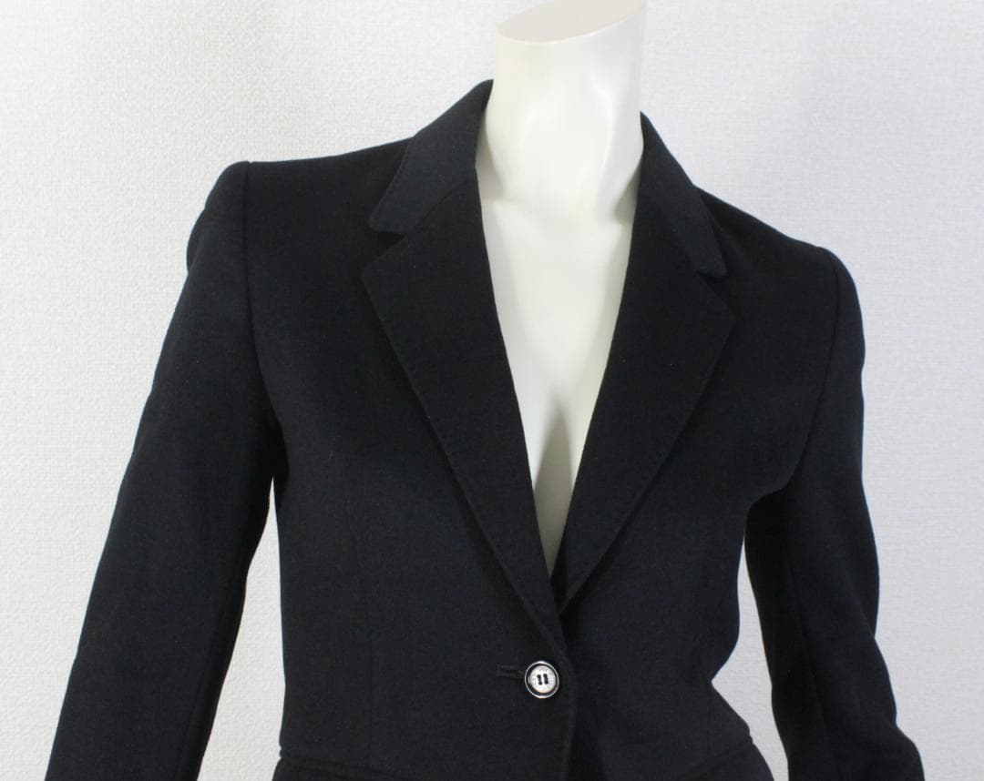 イネド スカートスーツ 7 カシミヤ100% S 黒 08★未使用に近い極美品★