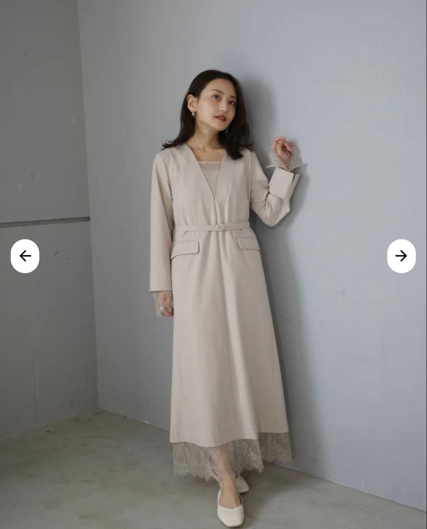 【新品】STRATA レースドッキングキャミセットワンピース　ライトベージュ