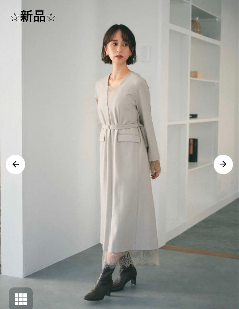 【新品】STRATA レースドッキングキャミセットワンピース　ライトベージュ