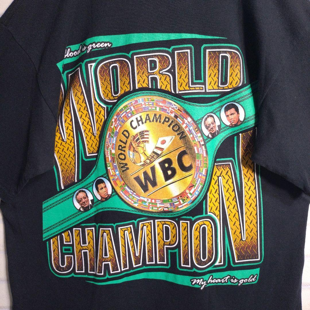WBC公式★ボクシング チャンピオンベルト 両面プリント 半袖Tシャツ 黒 L