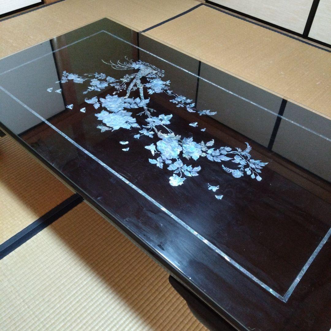 「黒うるし地」に「螺鈿細工（らでんざいく）座卓」「高級」「和室」「ローテーブル」