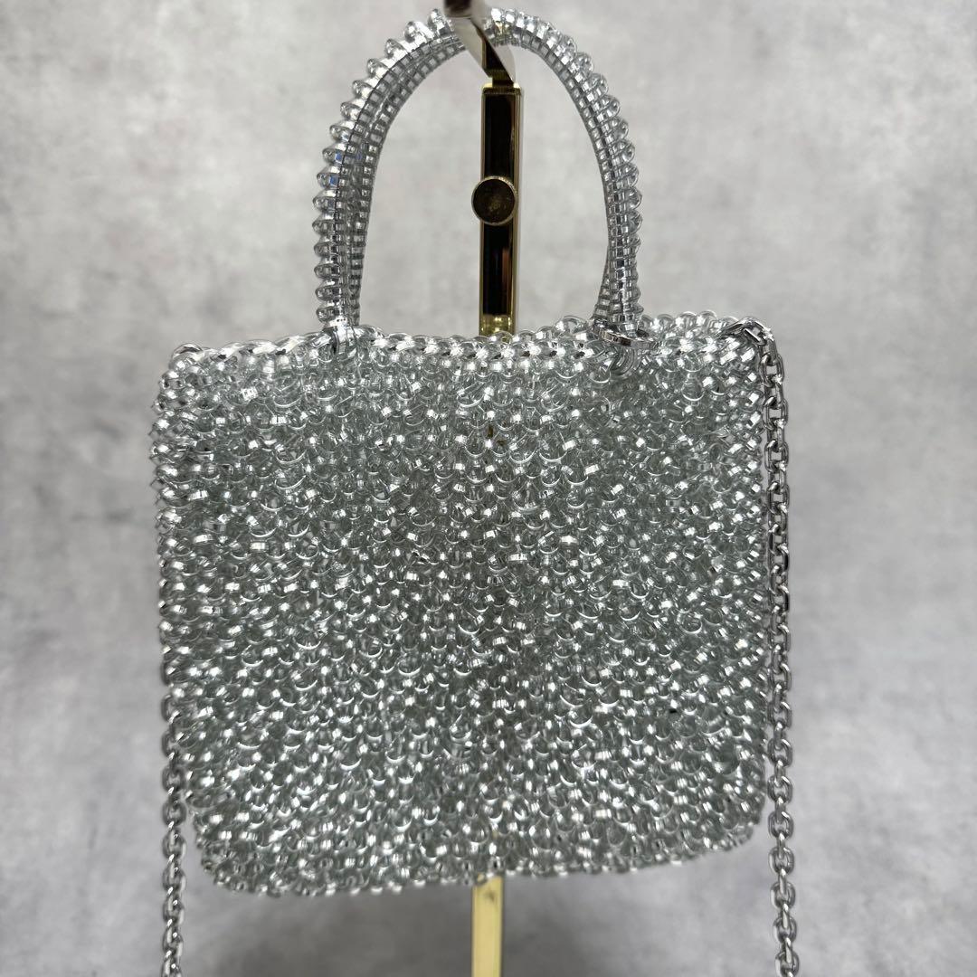 美品 アンテプリマ ミニアトゥーラ シルバー チェーン スクエア ワイヤーバッグ