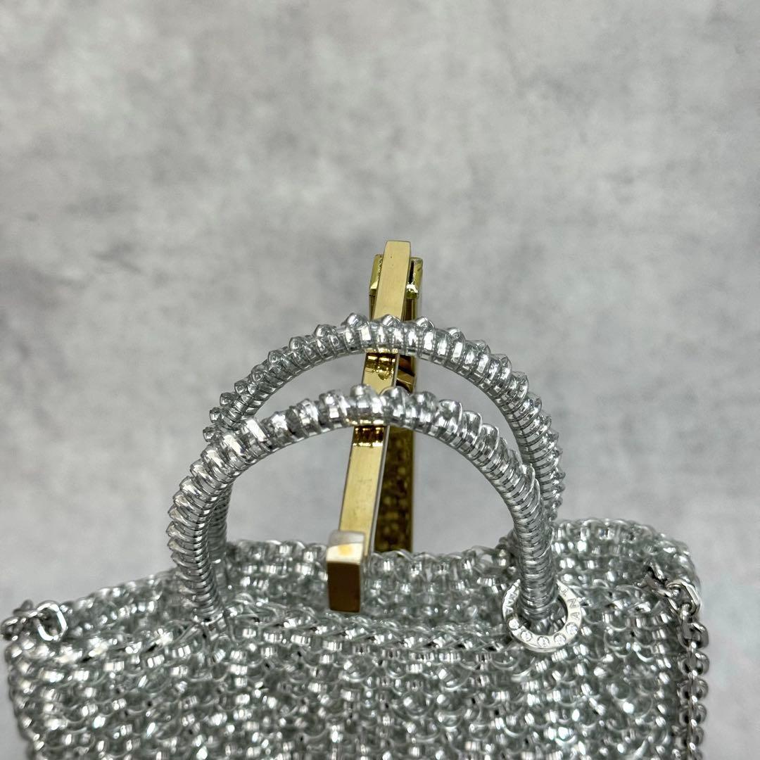 美品 アンテプリマ ミニアトゥーラ シルバー チェーン スクエア ワイヤーバッグ