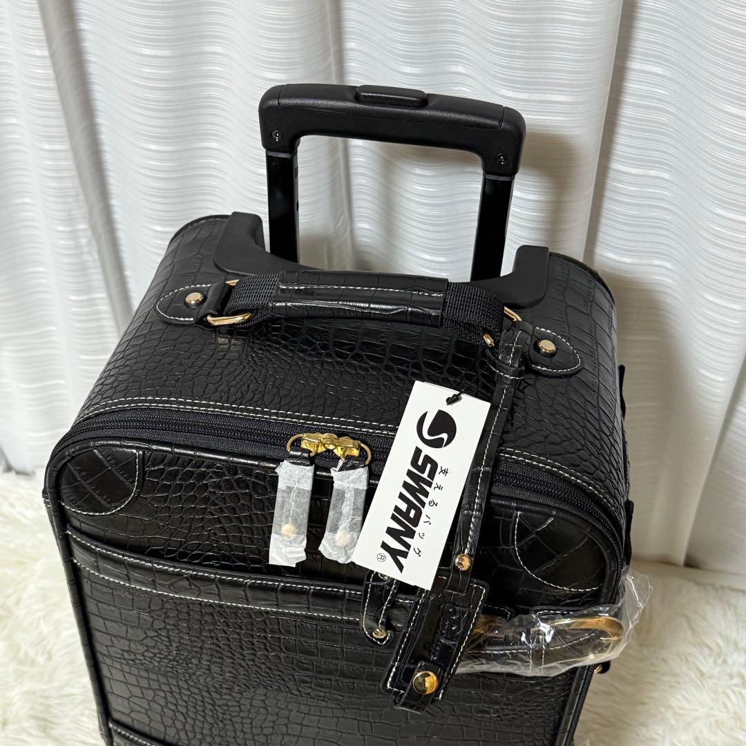 ⭐️新品未使用⭐️　スワニー フルクロコトランク　T-350　4輪　18ℓ 黒