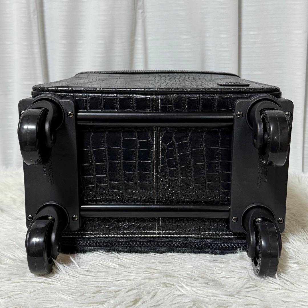 ⭐️新品未使用⭐️　スワニー フルクロコトランク　T-350　4輪　18ℓ 黒