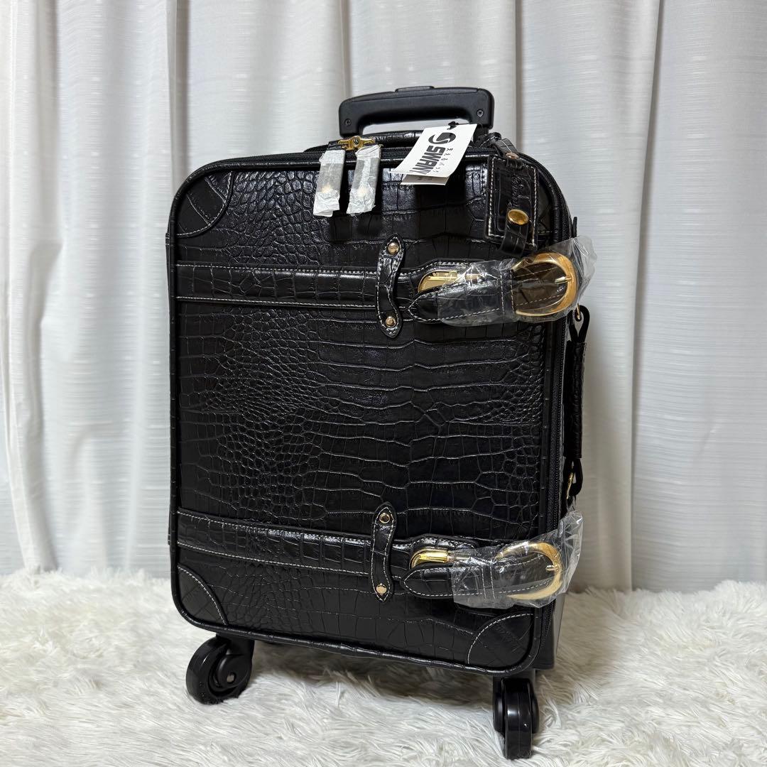 ⭐️新品未使用⭐️　スワニー フルクロコトランク　T-350　4輪　18ℓ 黒