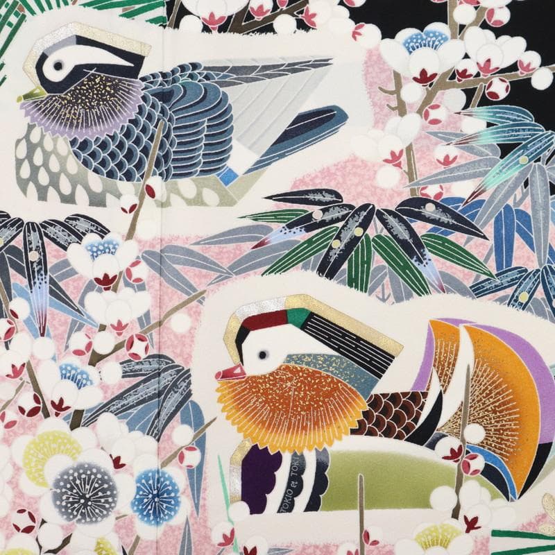 《ひろ★裄直し＋紋の入れ替＋黒留袖羽田登喜男松竹梅におしどりDB12-1》