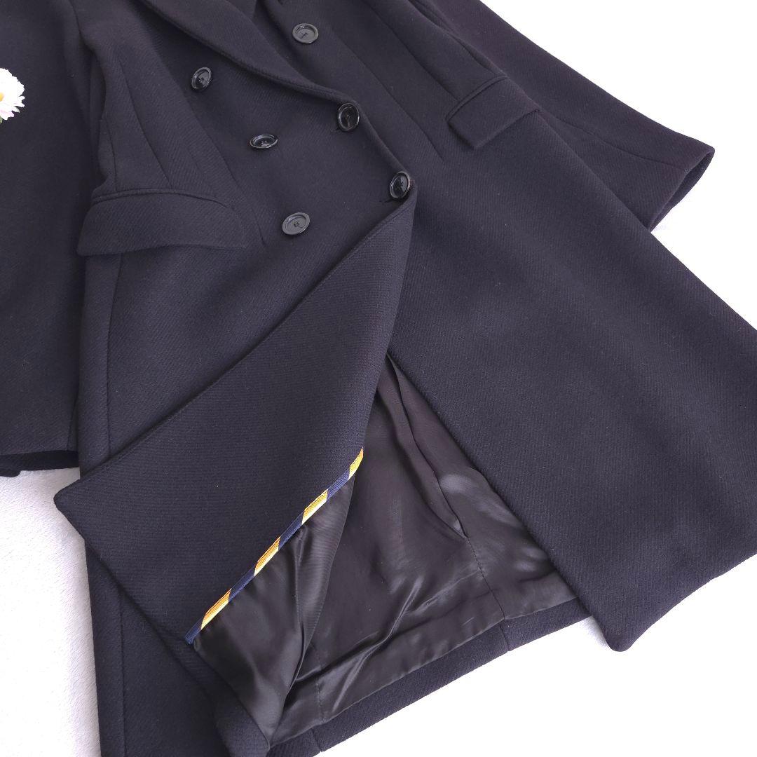 美品 ザラ マンテコ ロングチェスターコート ダブル ウール M ブラック