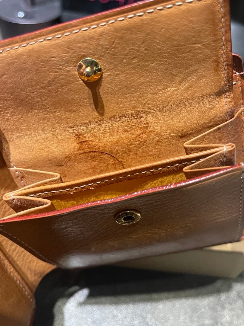 GANZO ネイビー ブライドルレザー 二つ折り財布