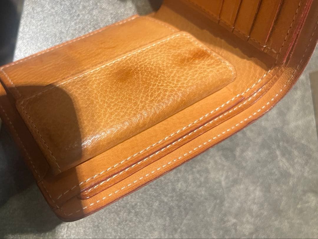 GANZO ネイビー ブライドルレザー 二つ折り財布