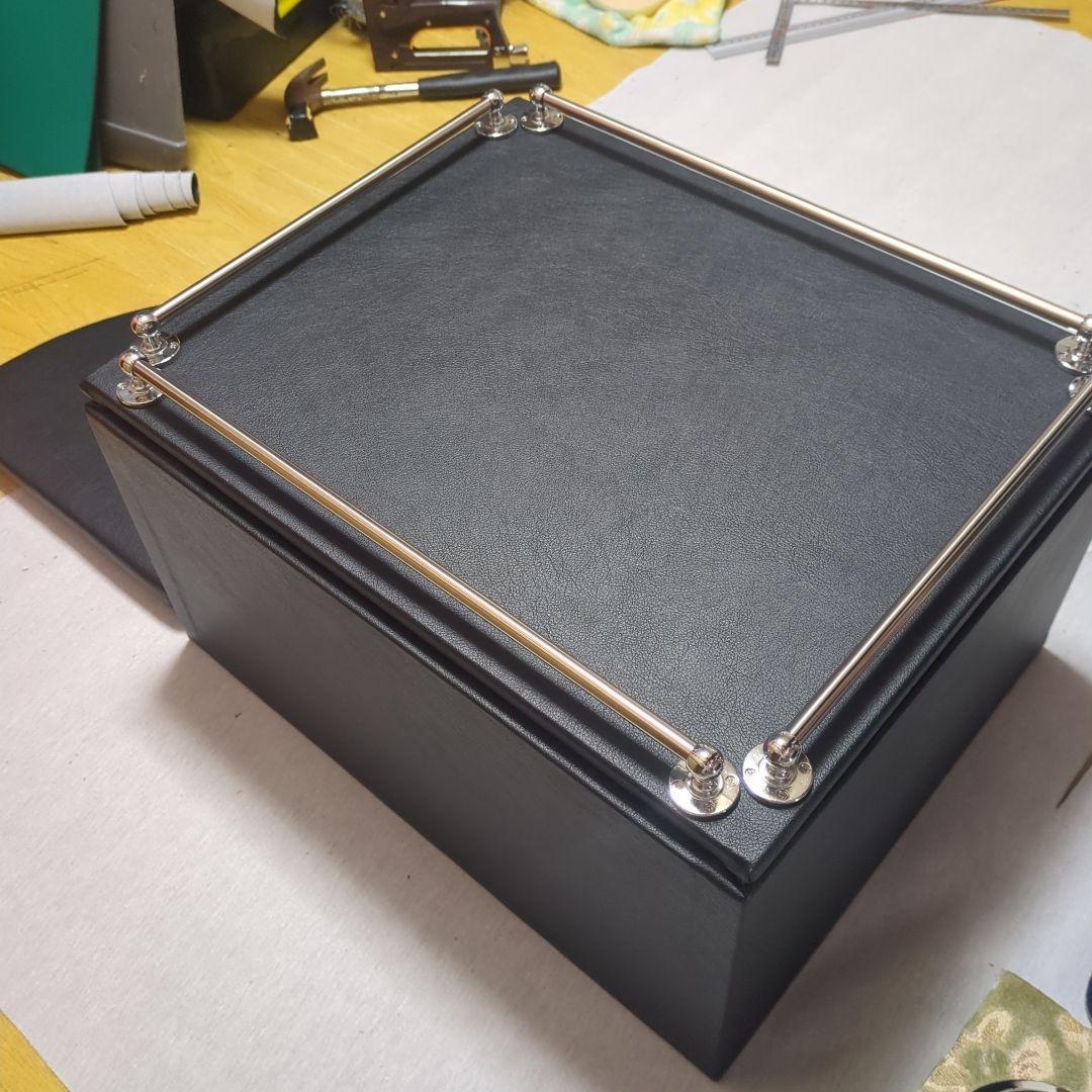 【YUKI】コンソールBOX棚（載せタイプ）&コンソール前蓋【BKレザー】