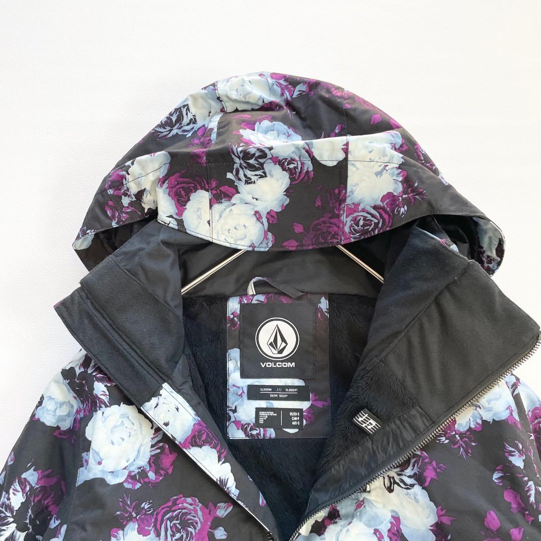 4440【新品タグ付き】ボルコム スノボウェア ジャケット 花柄 レディース 黒