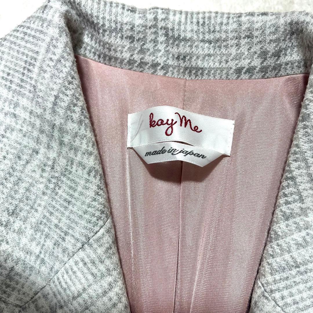 【美品】kay me ケイミー グレンチェック チェスターコート 7 希少レア