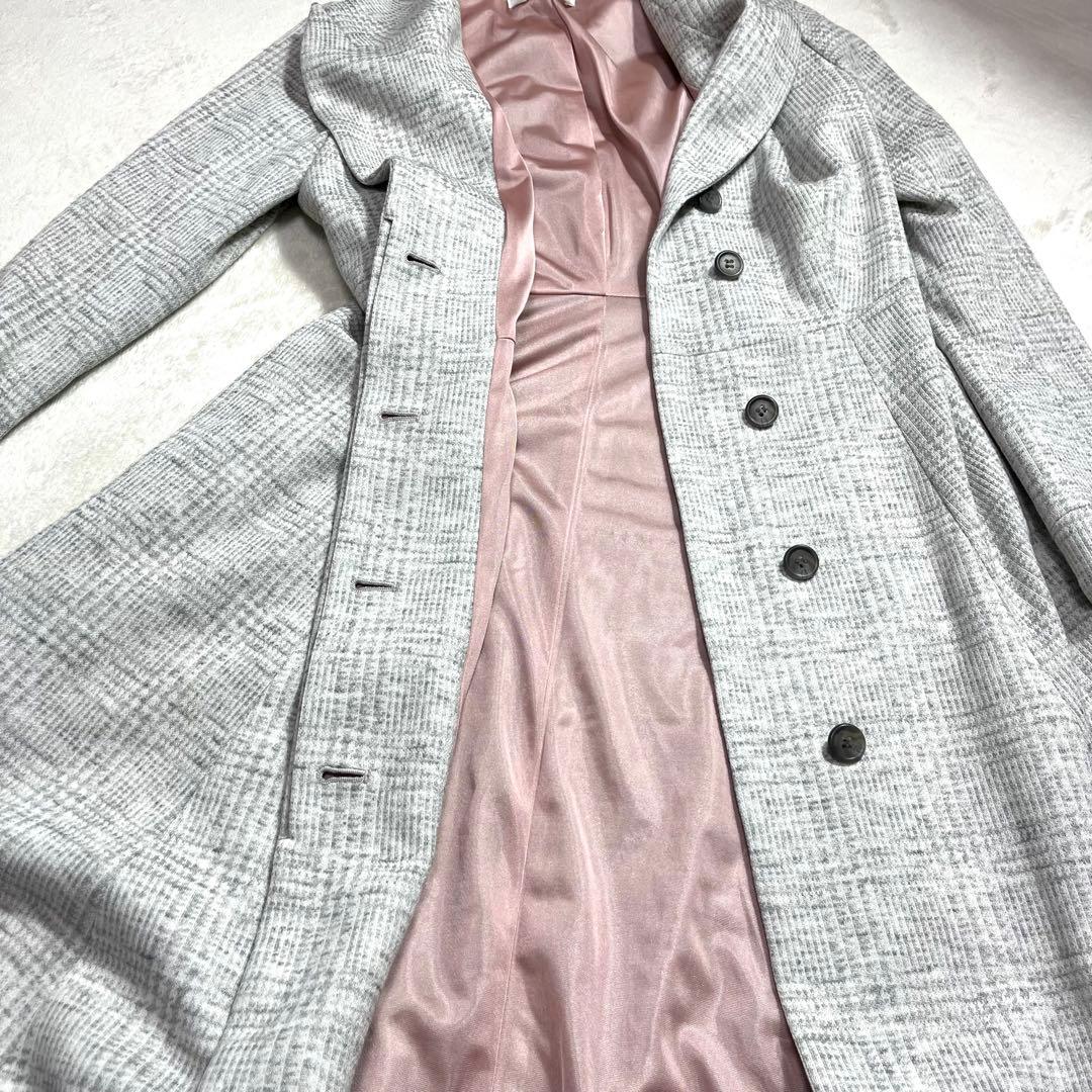 【美品】kay me ケイミー グレンチェック チェスターコート 7 希少レア