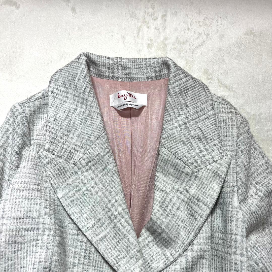 【美品】kay me ケイミー グレンチェック チェスターコート 7 希少レア