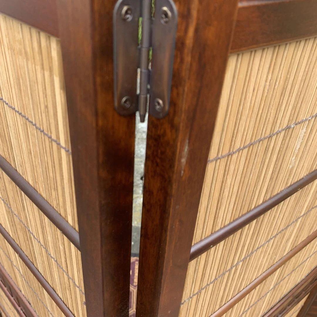 木製 衝立 パーテーション ４面パネル　和風　レトロ　高さ約124cm
