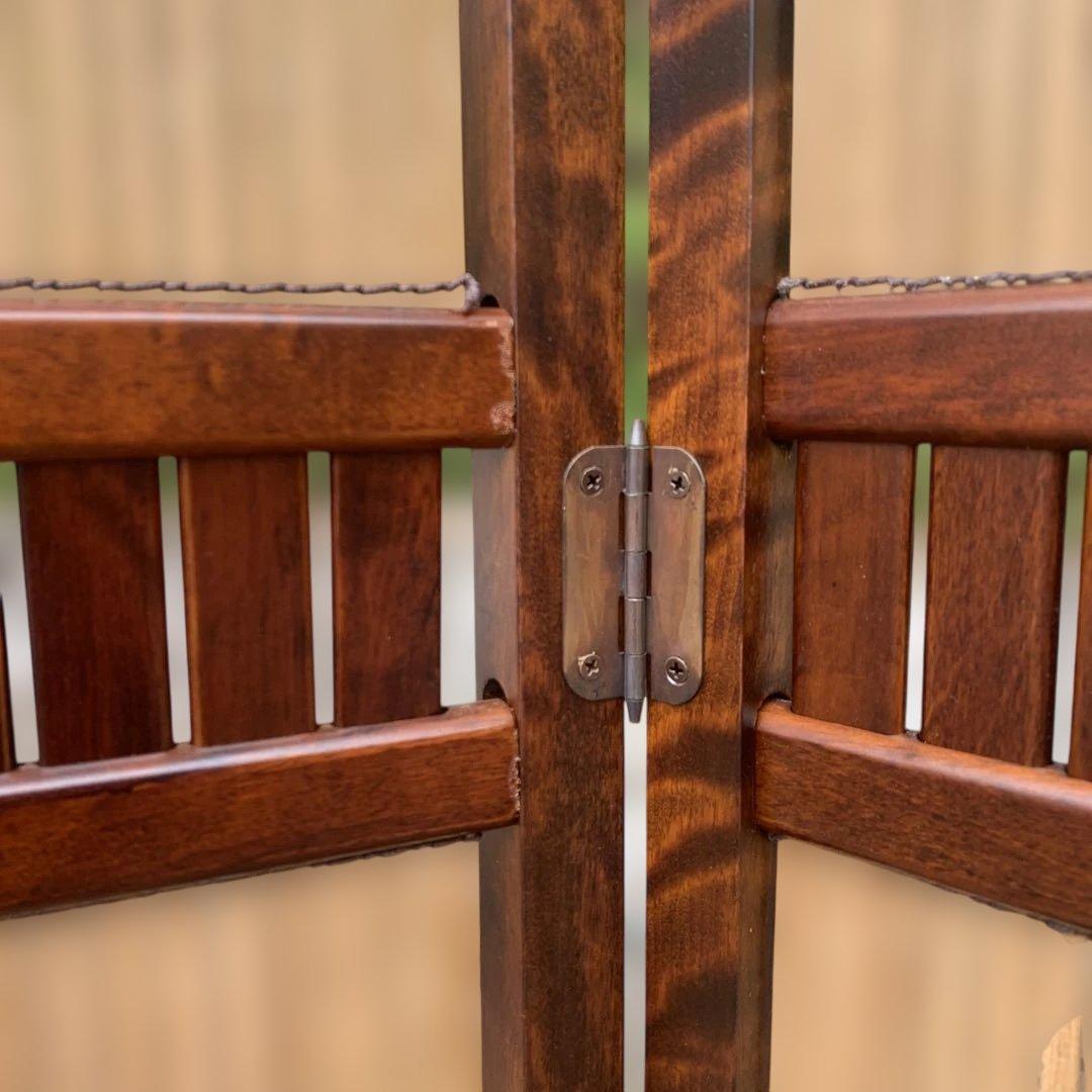 木製 衝立 パーテーション ４面パネル　和風　レトロ　高さ約124cm