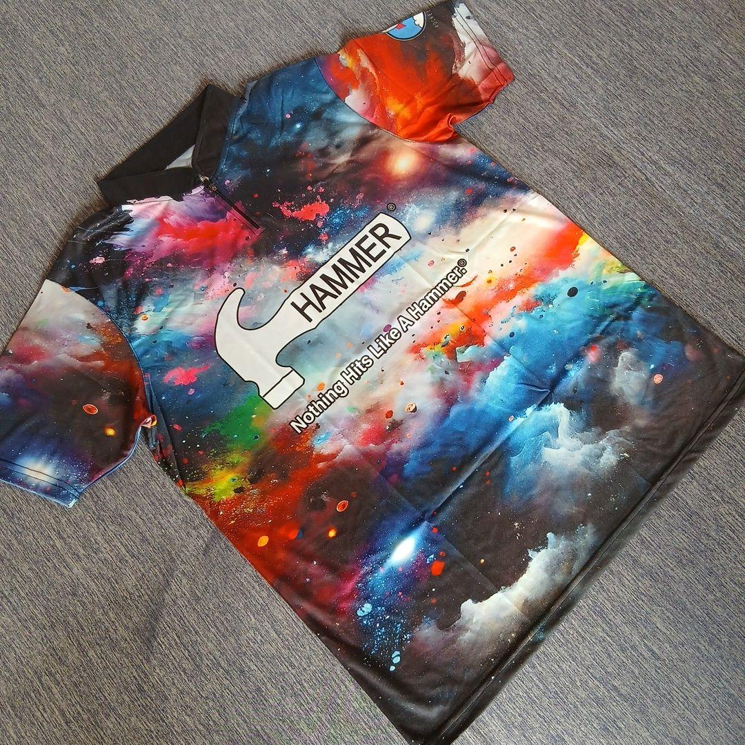 ✨新品✨ハンマー　2XLサイズ　宇宙　カラフル　大きいサイズ　ボウリングウェア