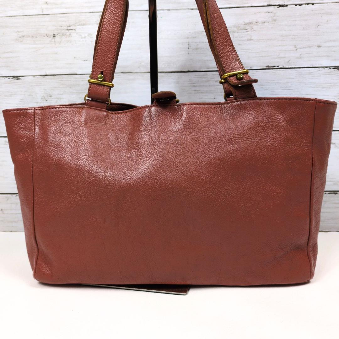 イルビゾンテ ハンドバッグ トートバッグ レザー ブラウン ロゴ型押し