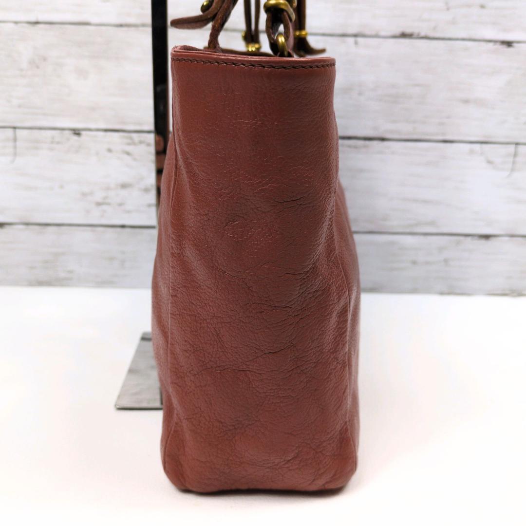 イルビゾンテ ハンドバッグ トートバッグ レザー ブラウン ロゴ型押し