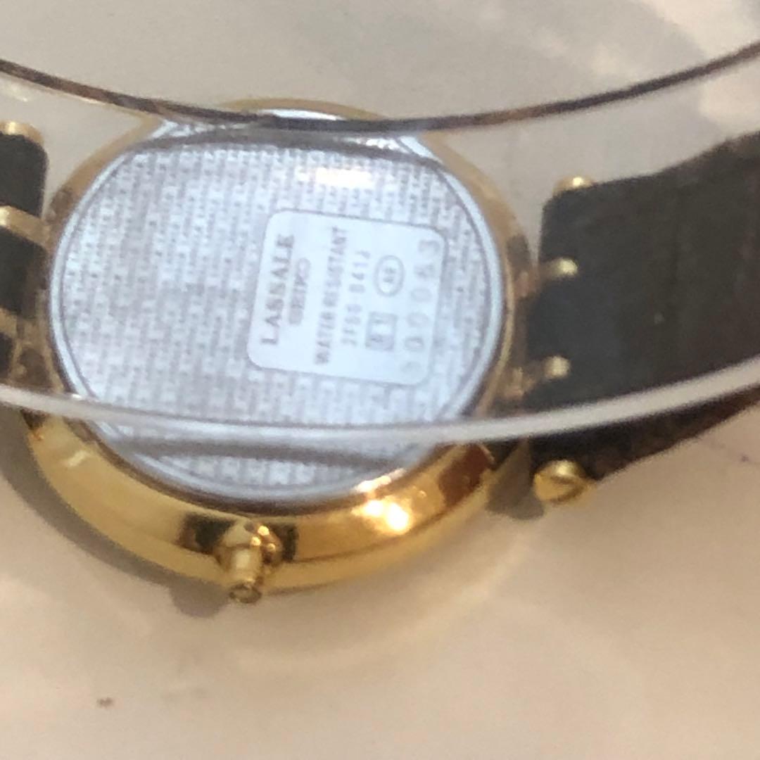 【高級】SEIKO LASSALE アナログ腕時計 稼働品　ゴールド/ブラック