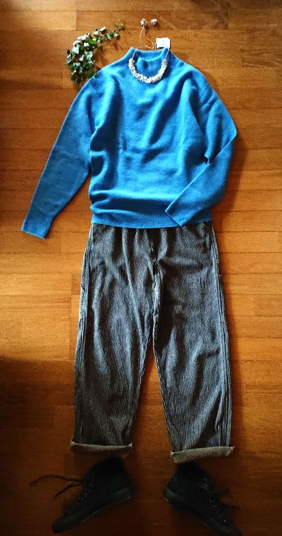 45R☆藍染め＊モンブラウンヒッコリー908山ペインターパンツ30インチ/深藍♪