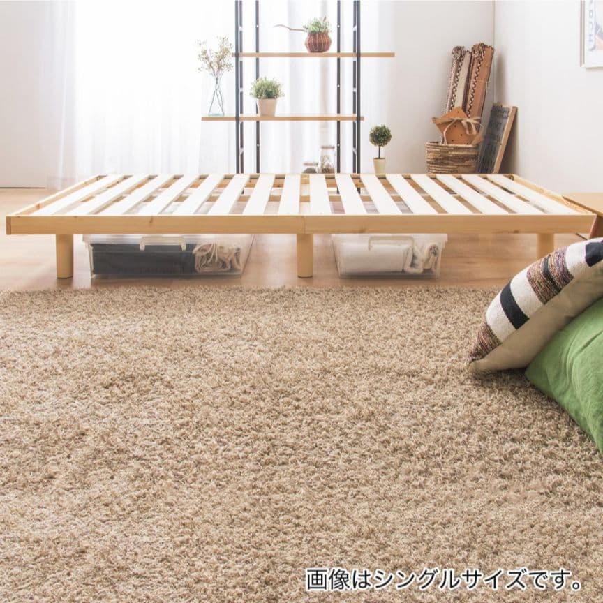 ニトリ すのこベッドフレーム 脚付き ヘッドレス セミダブル ホワイト