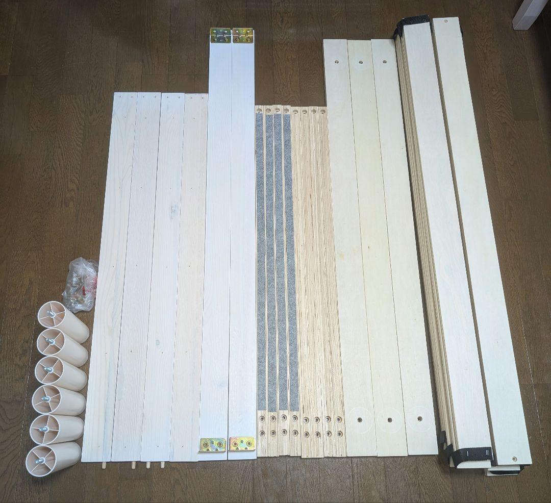 ニトリ すのこベッドフレーム 脚付き ヘッドレス セミダブル ホワイト