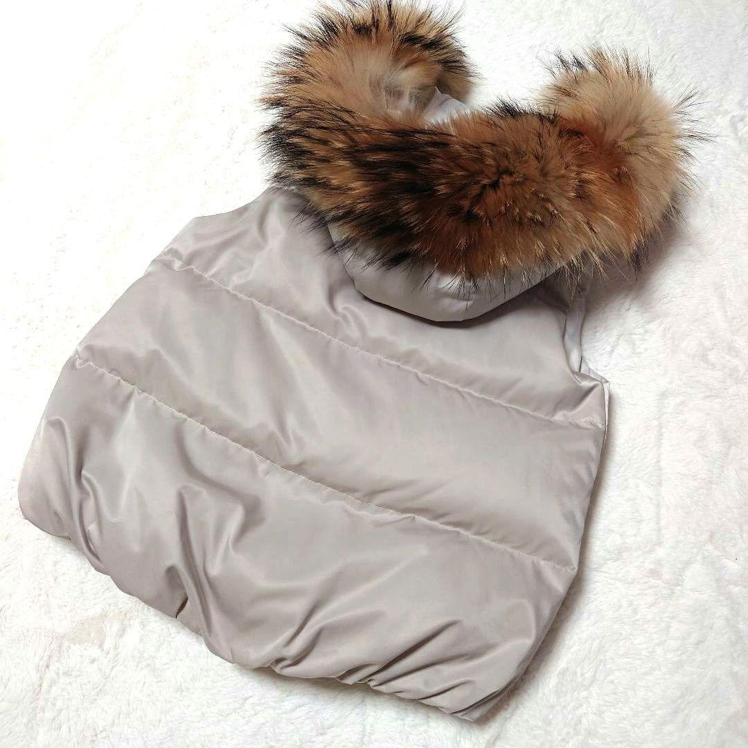 【極美品】セオリー theory ダウン ベスト ファー ダブルジップ ラクーン