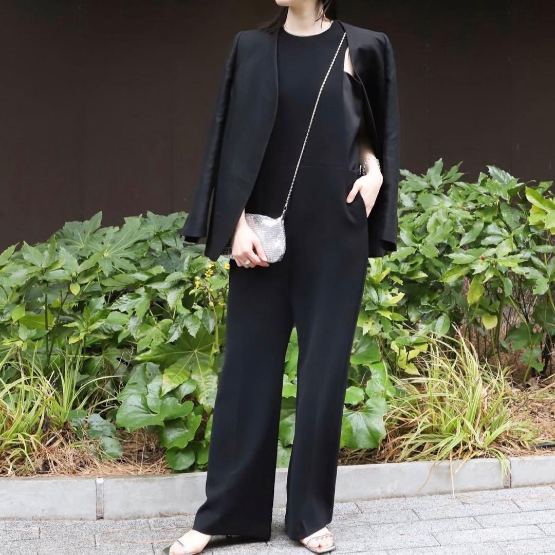 極美品 黒 プラージュ サロペット オケージョン オールインワン ワンピース