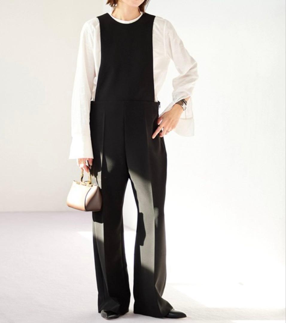 極美品 黒 プラージュ サロペット オケージョン オールインワン ワンピース