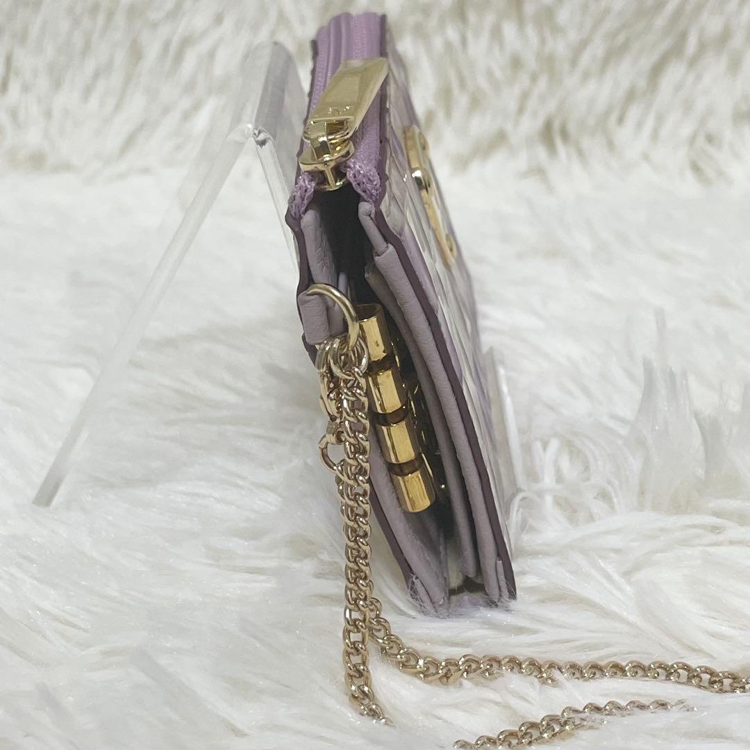 【未使用 ATAO アタオ ベル キーケース ミニ財布 ラベンダー 現行品