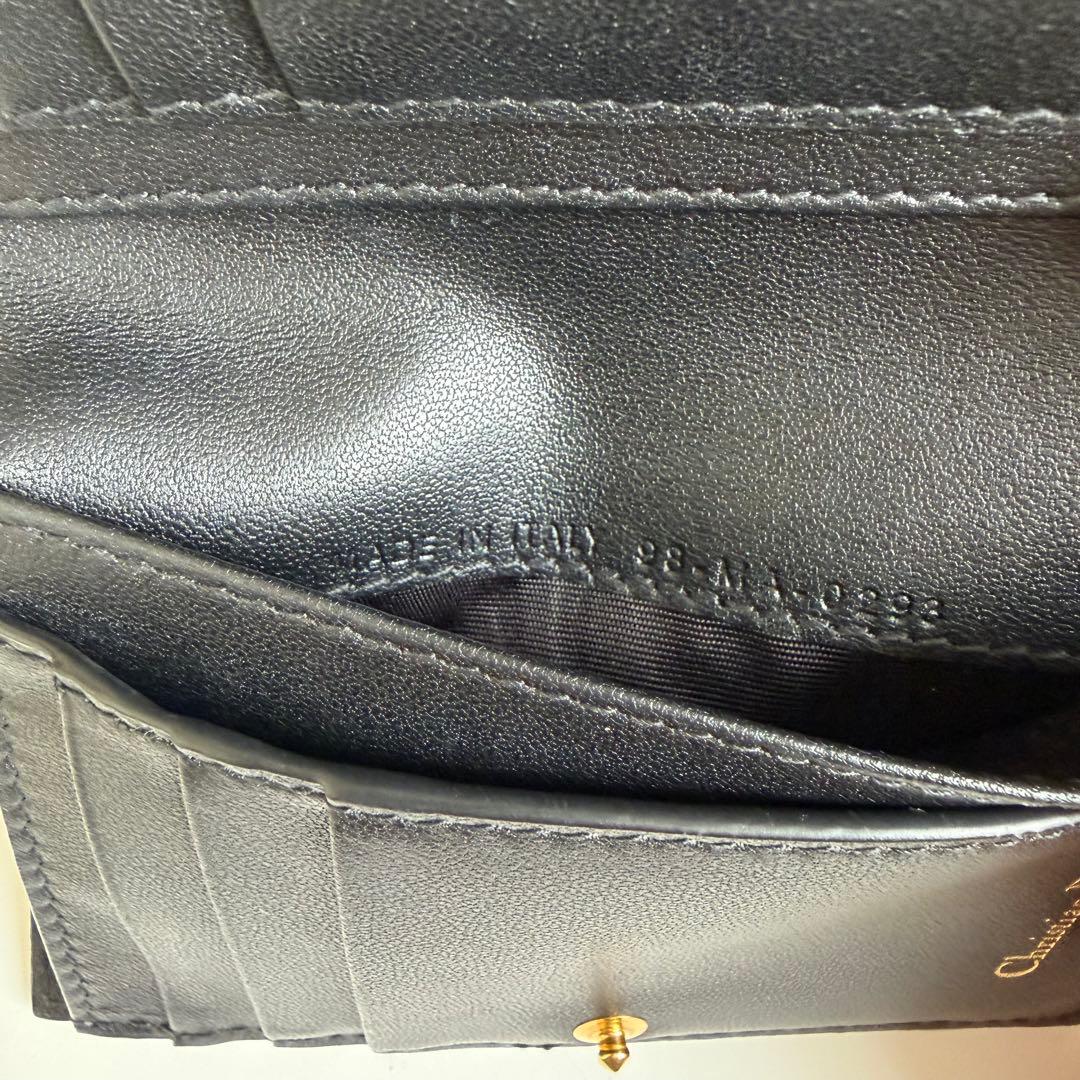 ディオール Caro Dahlia 二つ折り財布 ブラック