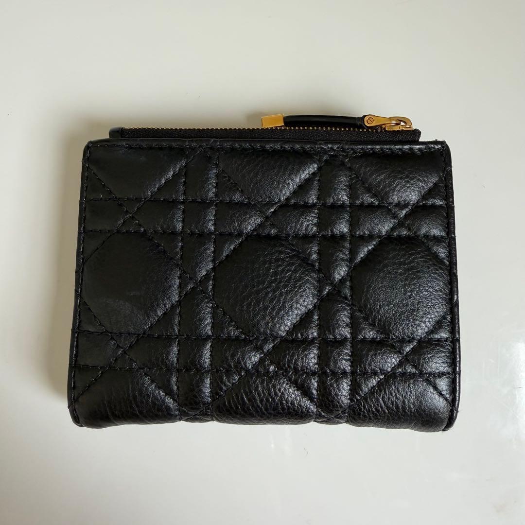 ディオール Caro Dahlia 二つ折り財布 ブラック