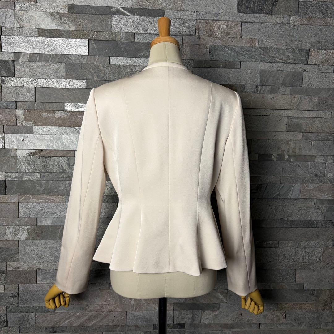 ANAYI アナイ　トリアセサテン　ペプラムジャケット　ノーカラージャケット